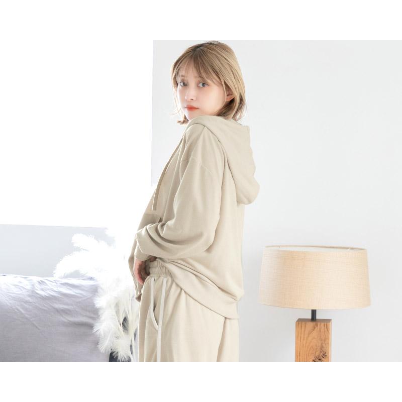 ジャージ レディース 上 ルームウェア 冬 長袖 前開き パーカー パジャマ 部屋着 薄手 ランニング トップスのみ 秋 春 黒 2025年 | Dita | 12