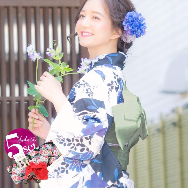 レディース 浴衣 セット ゆかた つくり帯 下駄 着付け本 腰ひも 浴衣5点セット 黒 綺麗 作り帯 白 インスタ 朝顔 ガーリー Dl Egg3 浴衣 水着通販dita 通販 Yahoo ショッピング