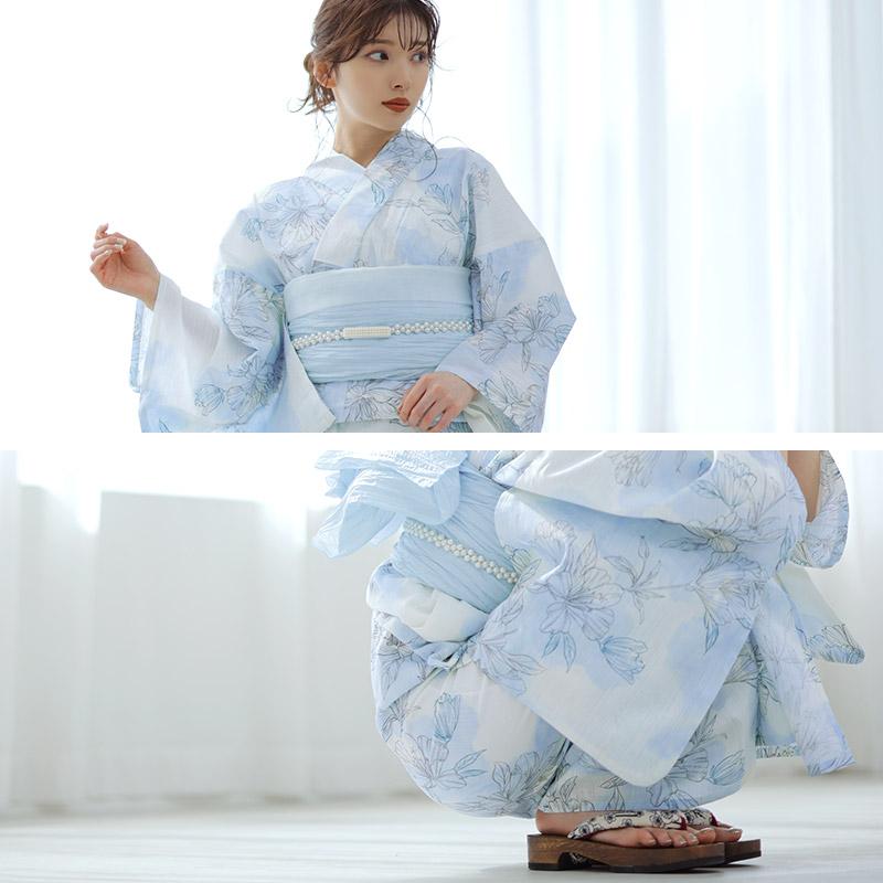 Dita 浴衣 帯 セット 青 Dita 浴衣 レディース セット 簡単（ゆかた・しわ兵児帯・下駄