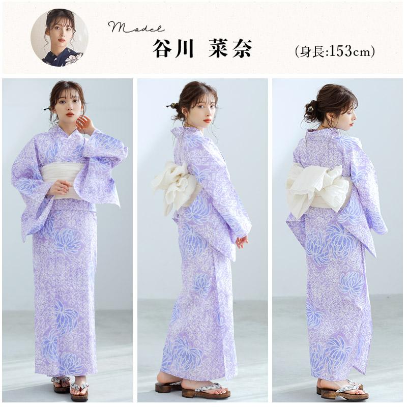 水彩の京まつり 】2024 浴衣5点セット(ゆかた・帯・下駄・着付け