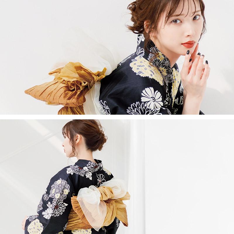 Dita 浴衣セット(ゆかた・しわへこ帯・腰ひも) Dita（ディータ） 浴衣 レディース セット 簡単（ゆかた・しわ兵児帯