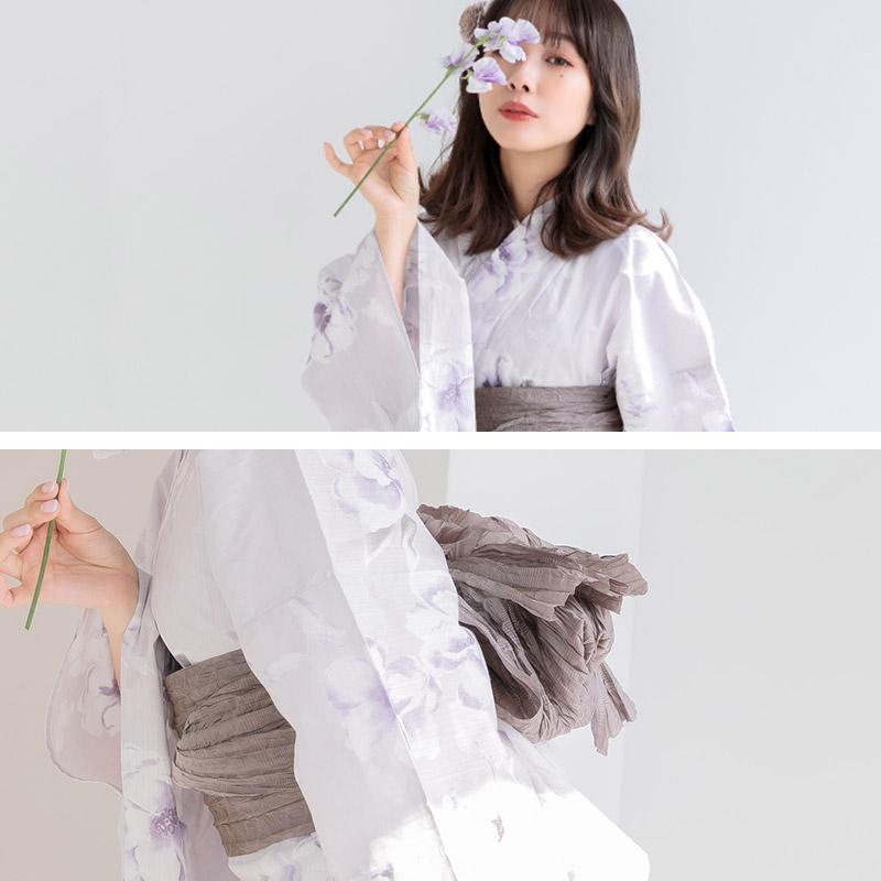 【最終値下げ】Dita 浴衣4点セット紫陽花柄 巾着付き 白×紫系 はんなり和風 最終値下げ】Dita 浴衣4点セット紫陽花柄 巾着付き 白×紫系 はんなり
