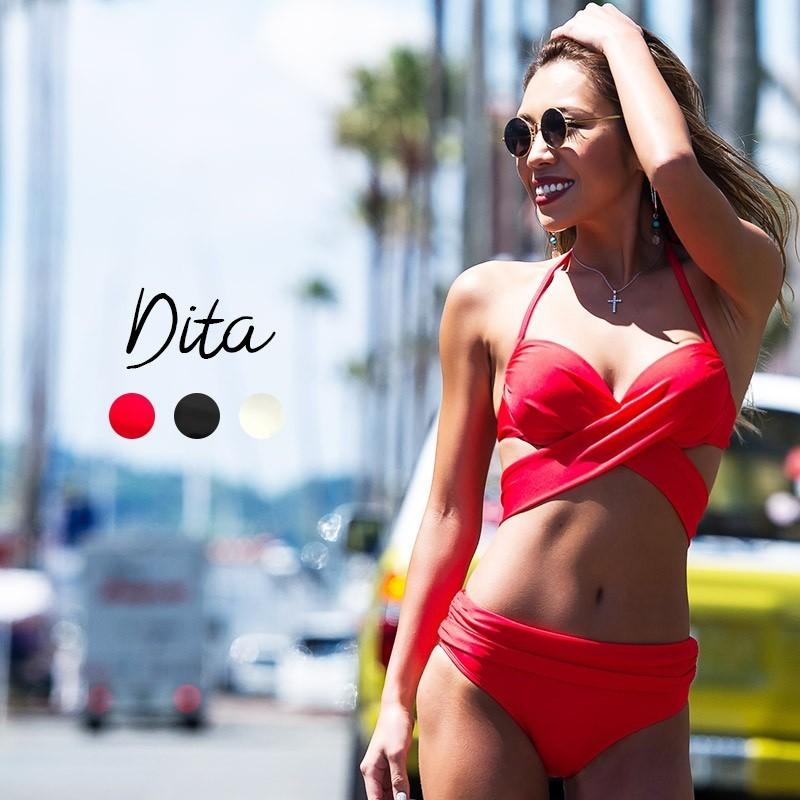 クロスデザインビキニ/全3色"水着 レディース ワイヤー ホルターネック | 