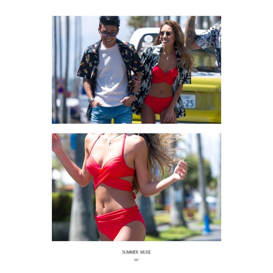 クロスデザインビキニ/全3色"水着 レディース ワイヤー ホルターネック |  | 02