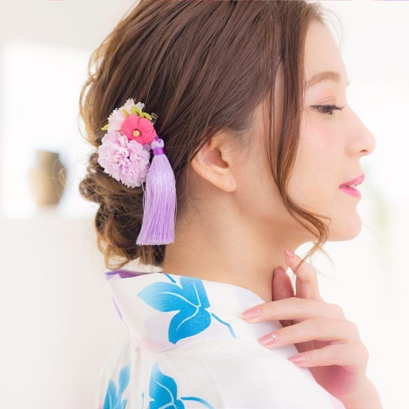 Dita 浴衣 髪飾り 子供 花 20代 30代 40代 50代 クリップ 白 青