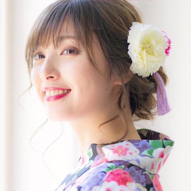Dita 浴衣 髪飾り 子供 花 20代 30代 40代 50代 クリップ 白 青
