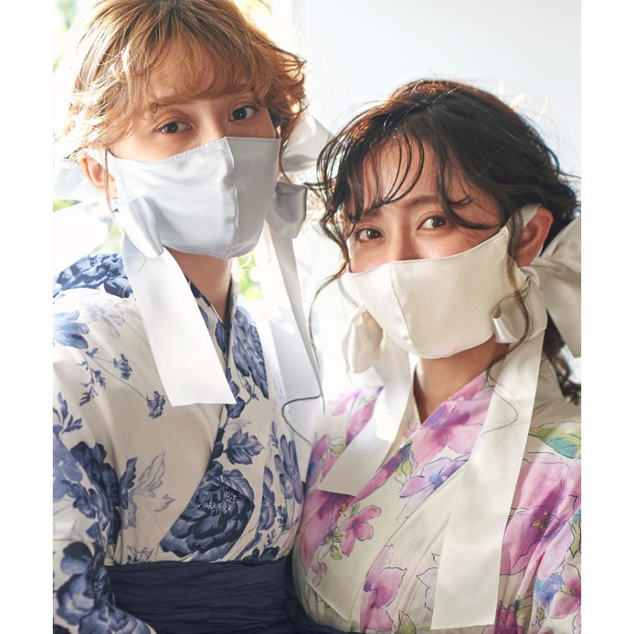 マスク 冷感 おしゃれ 日本製 レディース 洗える 布 夏用 立体 黒 リボン サテン【ゆうパケット】 | Dita | 13