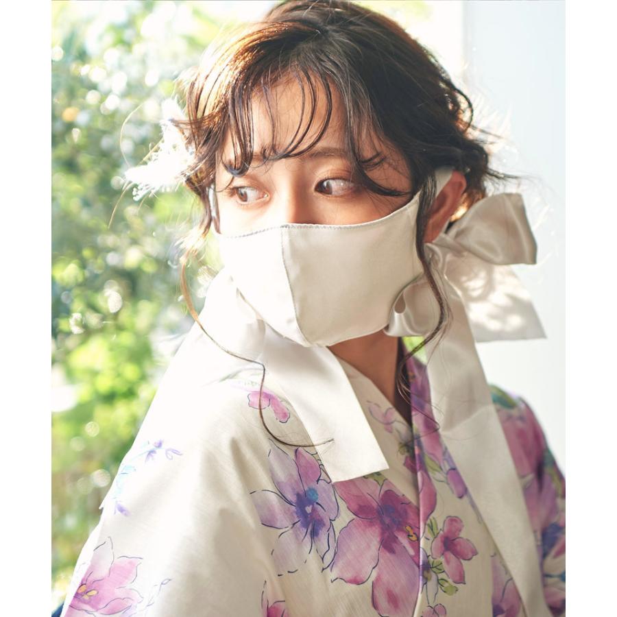 マスク 冷感 おしゃれ 日本製 レディース 洗える 布 夏用 立体 黒 リボン サテン【ゆうパケット】 | Dita | 14