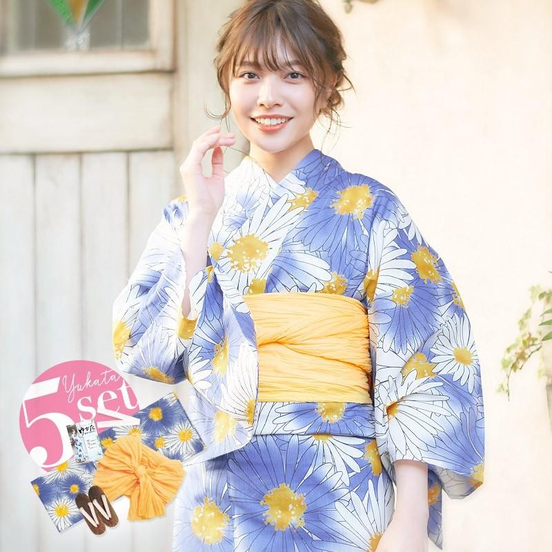 こだわり浴衣セット シワ加工兵児帯、下駄 新品未使用 - 通販