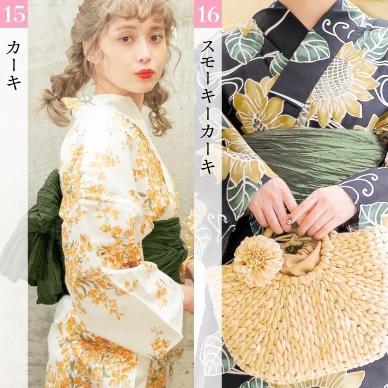 浴衣帯 長尺 兵児帯 レディース リバーシブル 黒 帯だけ くすみ ニュアンスカラー しわ プリーツ 白 青 紺 紫 緑 大人 10代 20代 30代 2025年 | Dita | 30