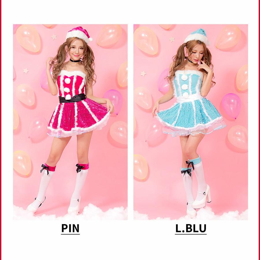 レディース サンタ Malymoon(マリームーン)カラーラメサンタ/全2色 5点セット(ワンピース、帽子、リボン、チョーカー、ソックス) |  | 01