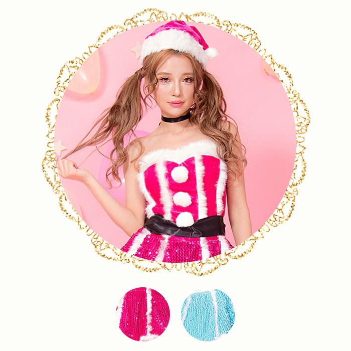 レディース サンタ Malymoon(マリームーン)カラーラメサンタ/全2色 5点セット(ワンピース、帽子、リボン、チョーカー、ソックス) |  | 07