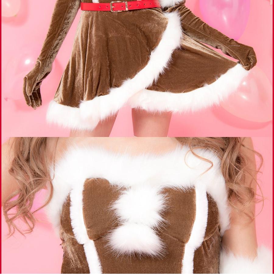 レディース サンタ Malymoon(マリームーン)トナカイ 6点セット(ワンピース・グローブ・ソックス・カチューシャ・ベルト・首飾り) |  | 08