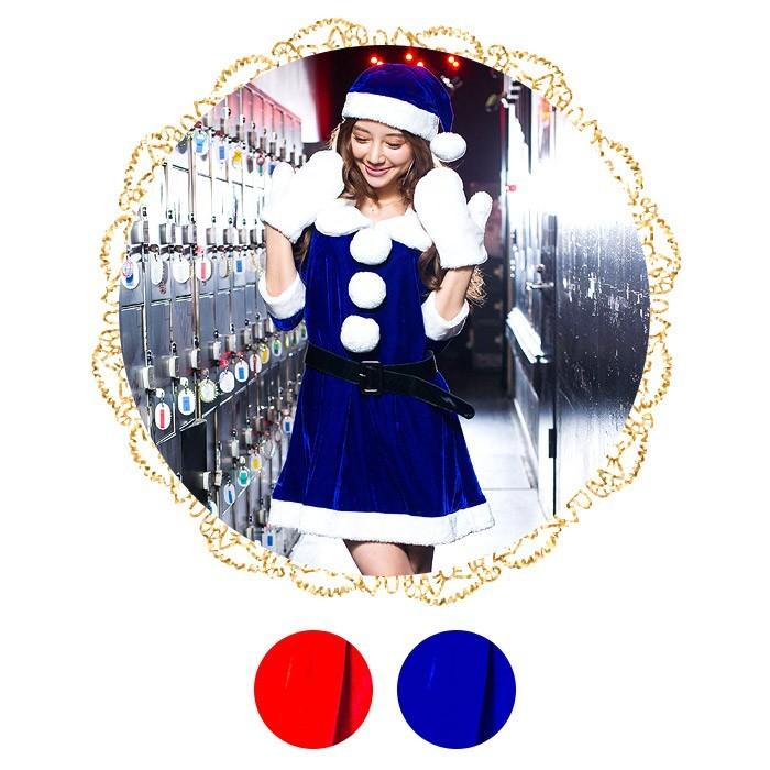 サンタ コスプレ レディース costume(コスチューム) ポンポンサンタワンピース/全1色 4点セット(ワンピース、ベルト、帽子、手袋) xmas 赤 白 雪 かわいい |  | 10