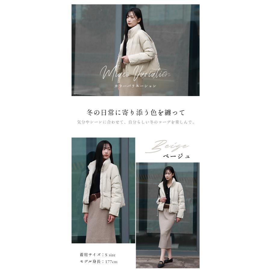 F-Daylight ダウンジャケット ダウン90％ 腹が目立たない レディース 冬 ダウンジャケット アウター 前開き 厚手 暖かい 防寒 撥水 カジュアル 無地 | FーDaylight | 03