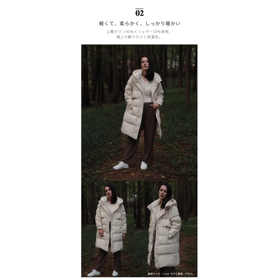 【クーポンで14,900円】Tisage ダウンコート レディース 爆買 ロング丈 ダウン90％ 高級 アウター 暖かい 撥水 軽量 プレゼント 防寒着 通勤 ギフト 新発売 | Tisage | 04