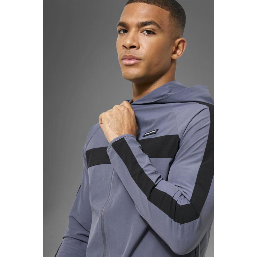 boohoo(ブーフー)BOOHOO男アクティブジムテックジップスルーフード付きトラックスーツスウェット上下メンズ男性インポートブランドセットアップ