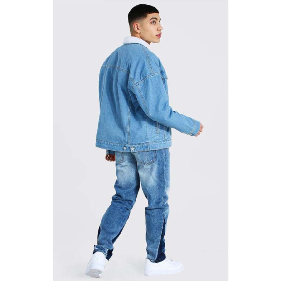クーポン対象外 メンズカジュアル 最新 流行 大きいサイズあり アウター ジャケット デニム Boohoo ブーフー ボア 京都のセレクトショップdiva ファッション 40代 30代 代 ジャケット