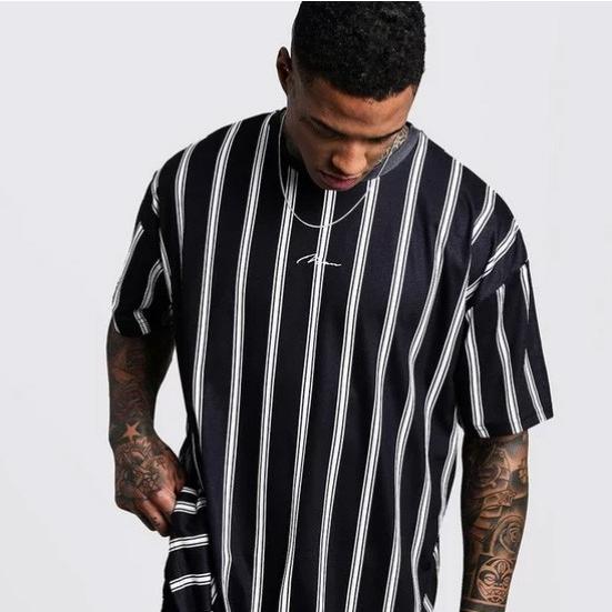 Boohoo ブーフー メンズ Man Signature オーバーサイズ ストライプ Tシャツ トップス 半袖 大きいサイズあり 流行 最新 メンズカジュアル ファッション フ Bh Mzz セレクトショップdiva 通販 Yahoo ショッピング