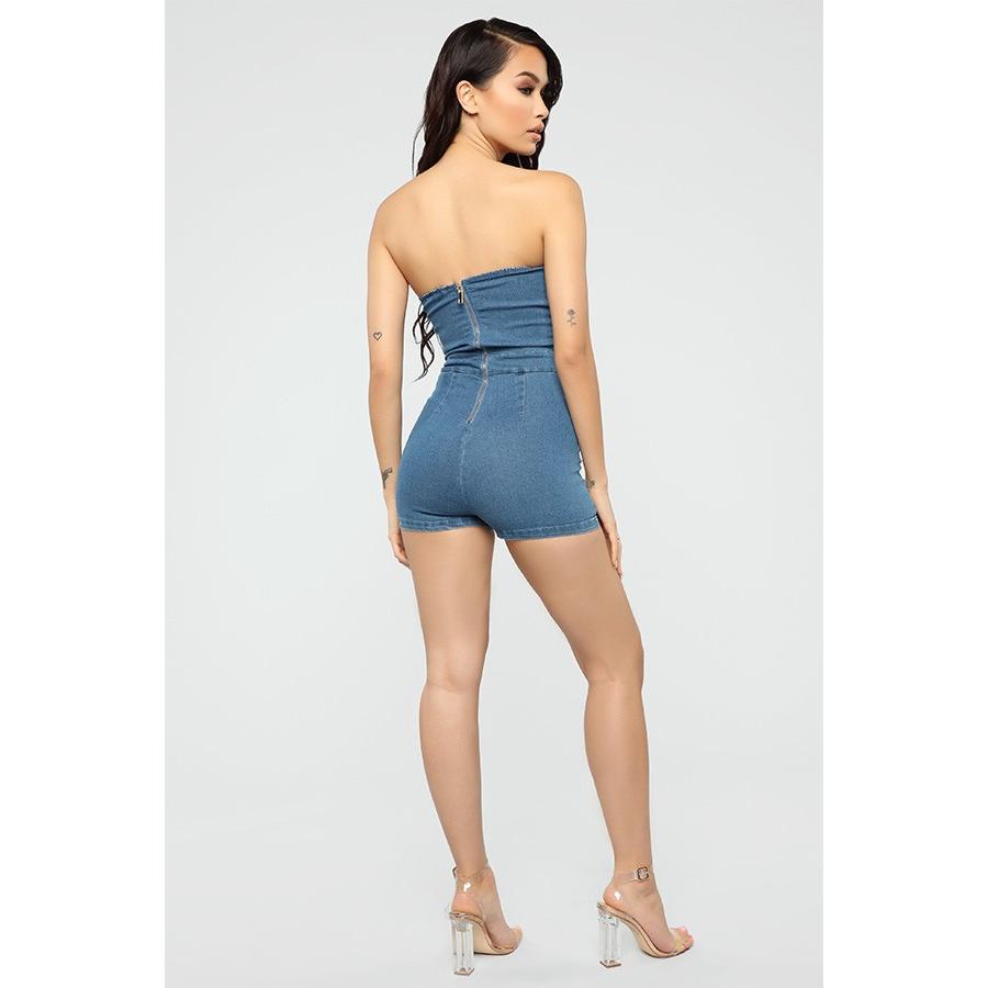 LA発!FASHION NOVA(ファッションノバ)デニム ビスチェ プレイスーツ LA発!FASHION NOVA(ファッションノバ)デニム ビスチェ プレイスーツ