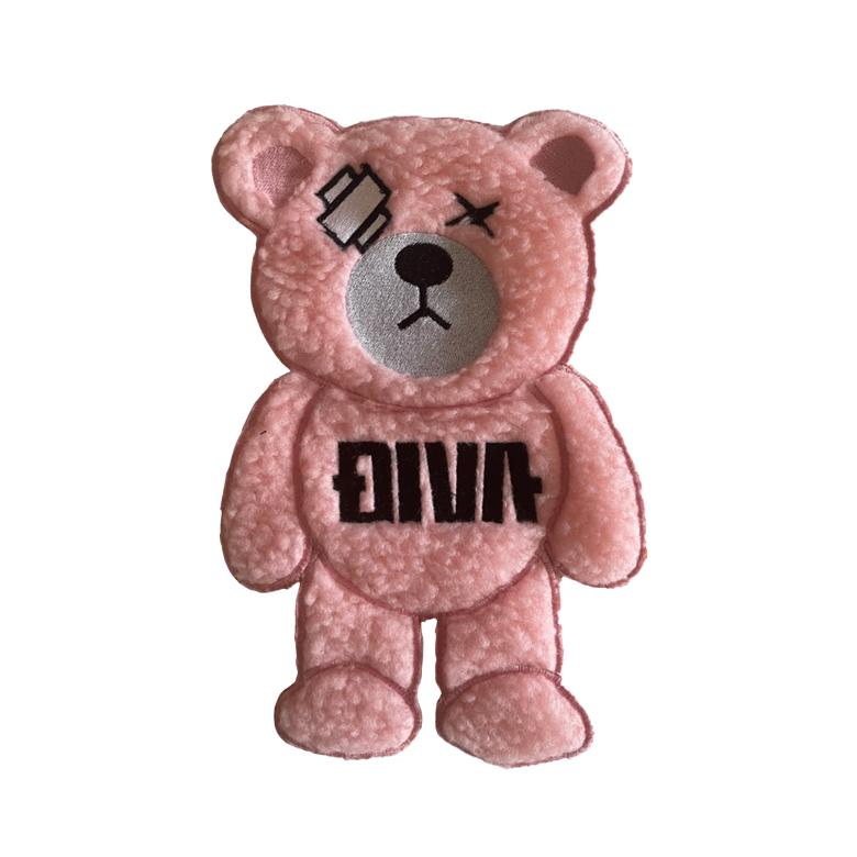 限定カラー】もこもこ クマ ワッペン刺繍トレーナー 3D刺繍