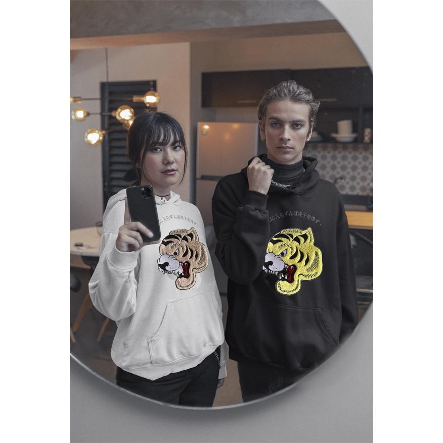 刺繍スウェット 3D刺繍 トレーナー 虎 タイガー クルーネック