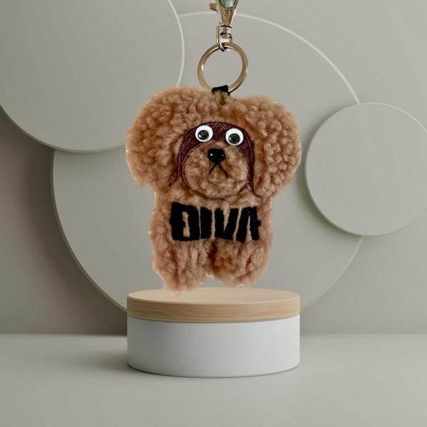 いっぬ 犬グッズ 名前入れ イッヌ いぬ キーホルダー ネームタグ 刺繍 DIVA