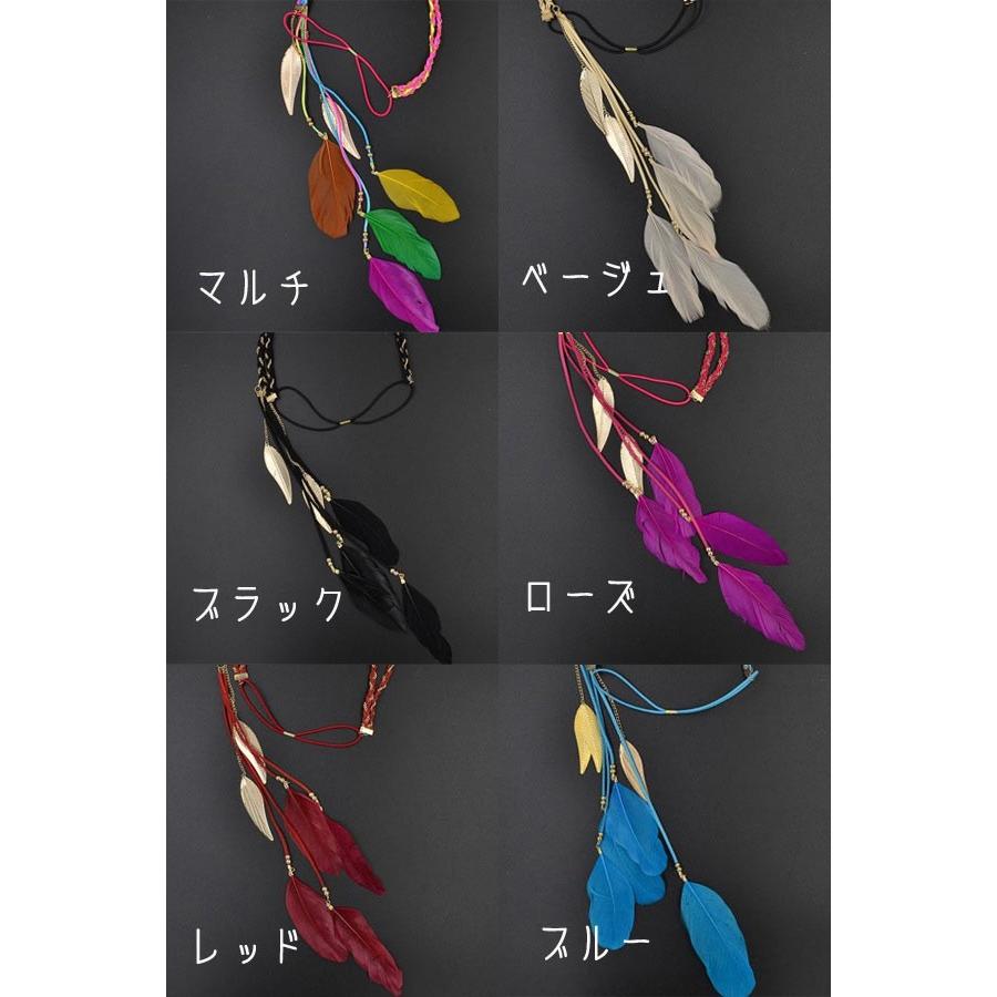 ヘッドドレス フェザー 羽 ヘッドバンド フェス インディアン