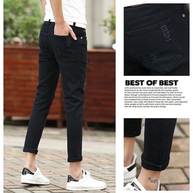 asos（エイソス） ダメージ加工 スキニー デニム ブラック ホワイト 