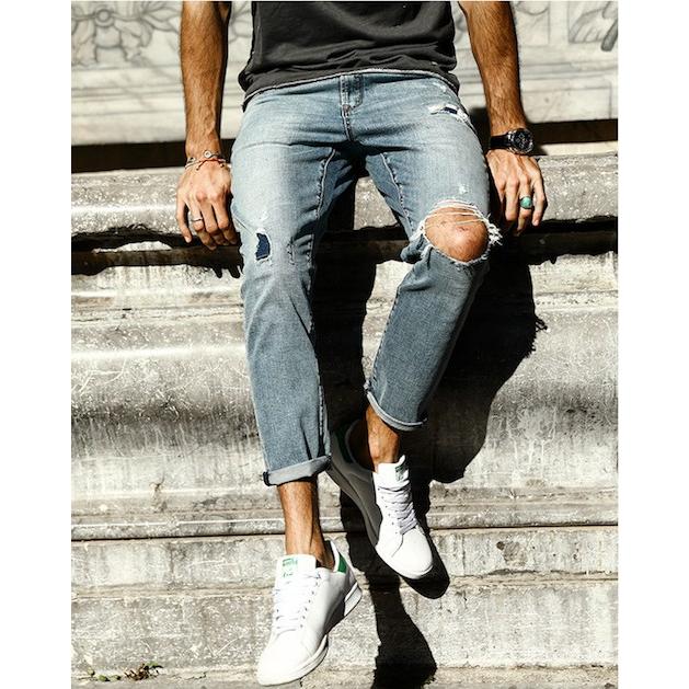 asos（エイソス） ダメージ加工 ホール スキニー デニム DIVAセレクト