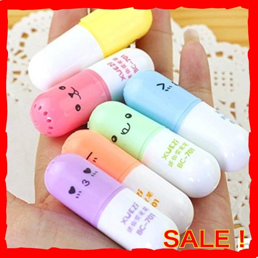 Vanvene ６個セット ミニピル型ハイライトペン ライティング 可愛い顔 落書き マーカー ペン 韓国製 文房具 学校 Lcg Diva本店 通販 Yahoo ショッピング