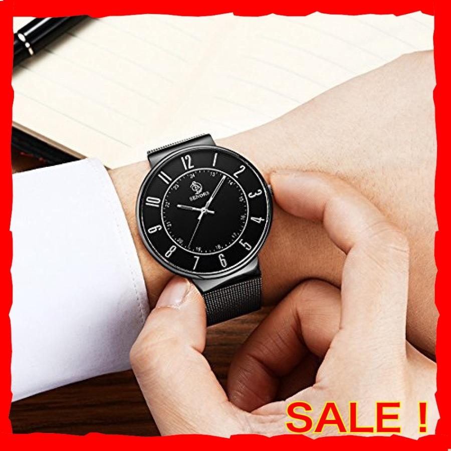 Senorsメンズ腕時計 男性アナログクォーツ 時計 防水腕時計 カジュアル超薄型ビジネス ファッション ブラック Pdi Diva本店 通販 Yahoo ショッピング