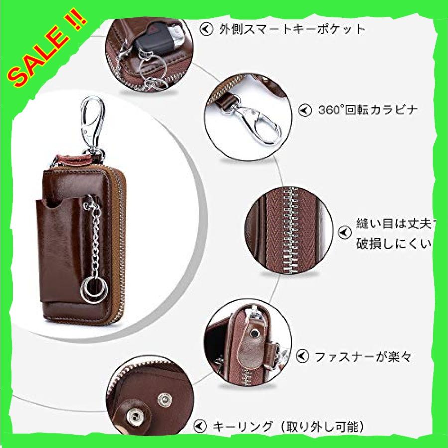 Mboyu キーケース メンズ スマートキーケース 車キーケース 本革 キーホルダー 多機能 6連 カード入れ カラビナ Sps Diva本店 通販 Yahoo ショッピング