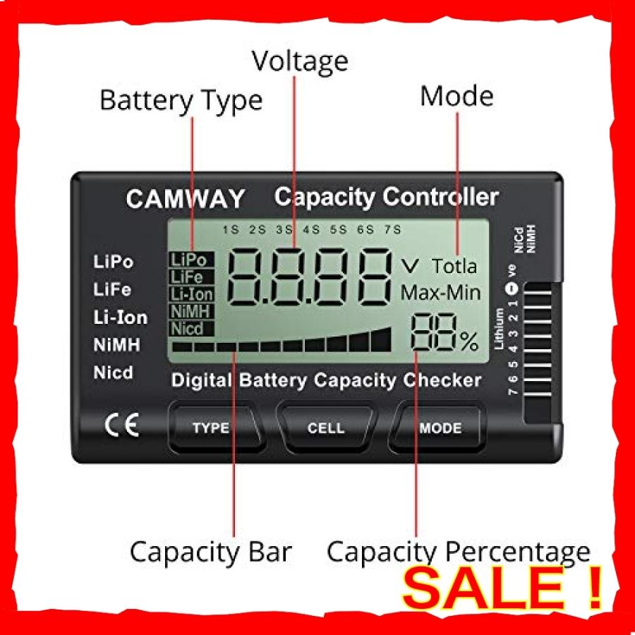 市場 CAMWAY チェッカー バッテリーチェッカー 電圧チェッカー リポバッテリー 市場 CAMWAY チェッカー バッテリーチェッカー 電圧チェッカー リポバッテリー