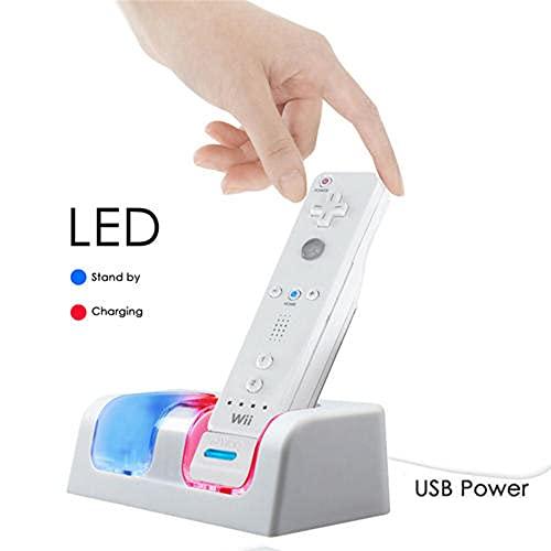 OSTENT 充電器 ドックステーション バッテリーパック2個付き Nintendo Wii リモートコントローラー用 wss