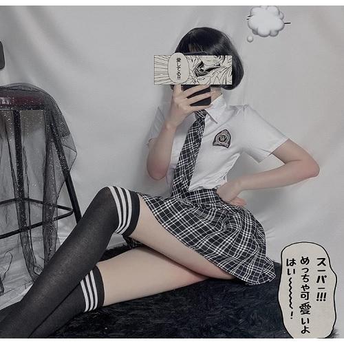 セーラー服 学生服 ベビードール 制服 衣装 女子高生 チェック柄 jk セーラー アニメ コスチューム 可愛い 仮装　コスプレ セクシー |  | 01