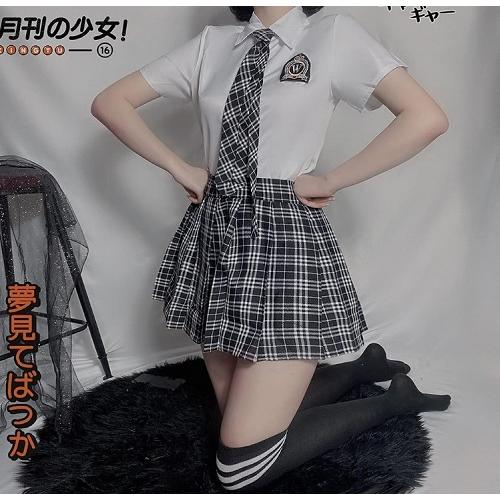 セーラー服 学生服 ベビードール 制服 衣装 女子高生 チェック柄 jk セーラー アニメ コスチューム 可愛い 仮装　コスプレ セクシー |  | 03