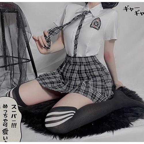 セーラー服 学生服 ベビードール 制服 衣装 女子高生 チェック柄 jk セーラー アニメ コスチューム 可愛い 仮装　コスプレ セクシー |  | 07
