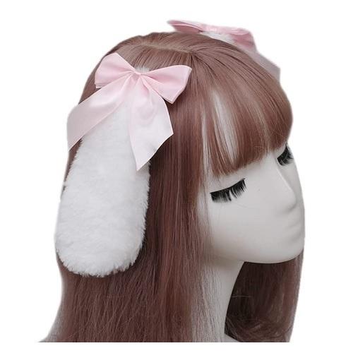 うさぎの耳 コスプレ ウサ耳 ロリータ かわいい ヘアピン サイドクリップ 髪飾り ハロウィン 仮装 | 