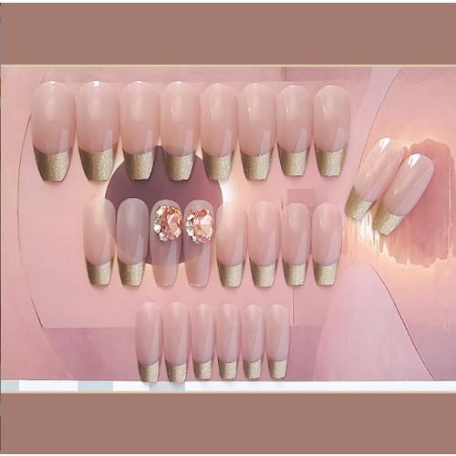 ネイルチップ　付け爪　ゴールド　フレンチ　大きい　ビジュー　バレリーナ　ギャル　ラインストーン　目立つ　可愛い |  | 03