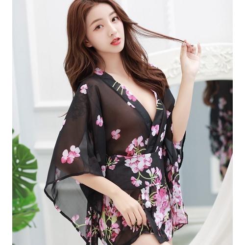 レディース シースルー 浴衣 セクシー ショート丈 和装 花魁 着物 寝巻 ネグリジェ |  | 03