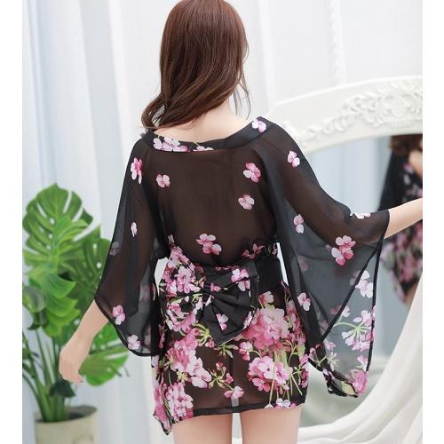 レディース シースルー 浴衣 セクシー ショート丈 和装 花魁 着物 寝巻 ネグリジェ |  | 04