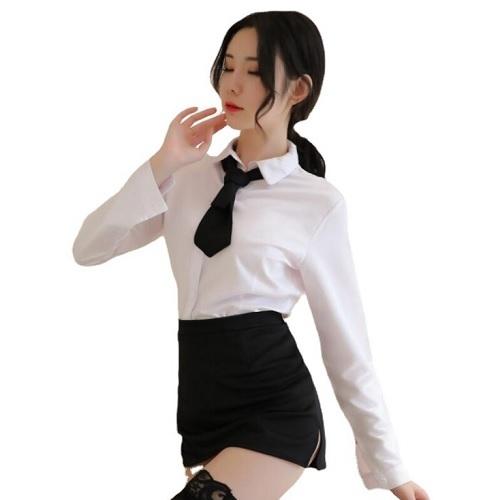 秘書 女教師 コスプレ セクシー OL ハロウィン レディース ストッキング付き 女性 4点セット | 