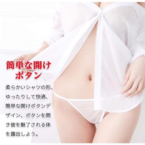 セクシー シャツ  OL コスプレ  コスチューム シースルー 長袖 オフィス レディース 無地 ゆとり ロング オーバーサイズ |  | 03