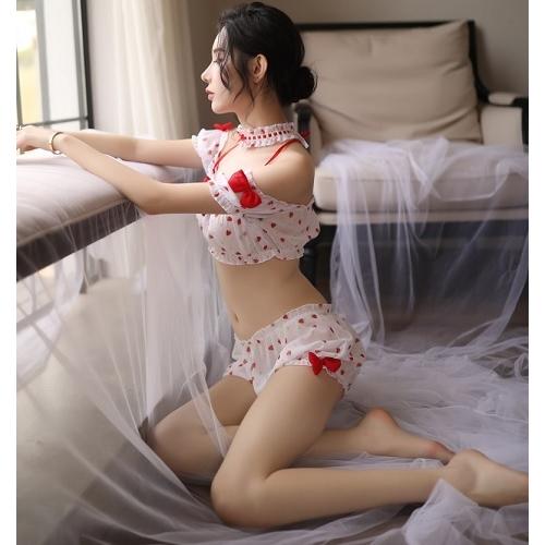 セクシーコスプレ いちご 可愛い パジャマ レディース スイート ランジェリー ナイトウェア オフショルダー |  | 05