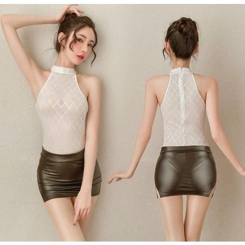 コスプレ 秘書 セクシー 女教師 OL コスチューム ランジェリー ミニスカート ファスナー ストッキング付き 3点セット フリーサイズ |  | 03