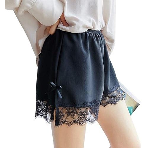 【D-C10134】インナーパンツ ペチコート ペチパン 見せパン レディース 裾レース リボン ボトムス ショートパンツ ペチパンツ パンツ 部屋着 |  | 01