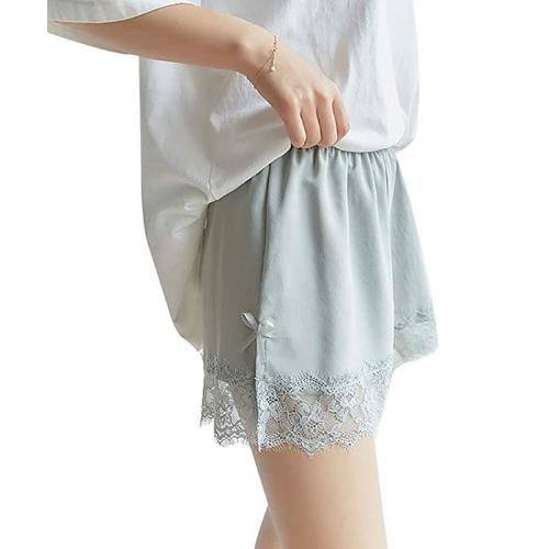 【D-C10134】インナーパンツ ペチコート ペチパン 見せパン レディース 裾レース リボン ボトムス ショートパンツ ペチパンツ パンツ 部屋着 |  | 03