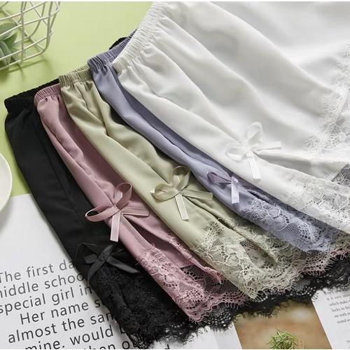 【D-C10134】インナーパンツ ペチコート ペチパン 見せパン レディース 裾レース リボン ボトムス ショートパンツ ペチパンツ パンツ 部屋着 |  | 06