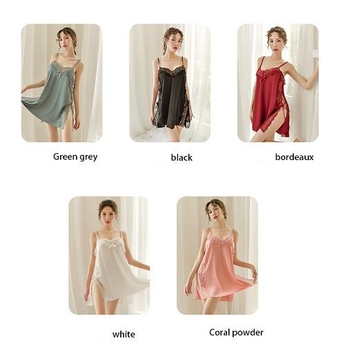 【D-C10140】ベビードール　ランジェリー レディース ハーフスリップ 下着 女性 レース柄 可愛い レーススリップ ネグリジェ ナイトウェア シースルー |  | 06